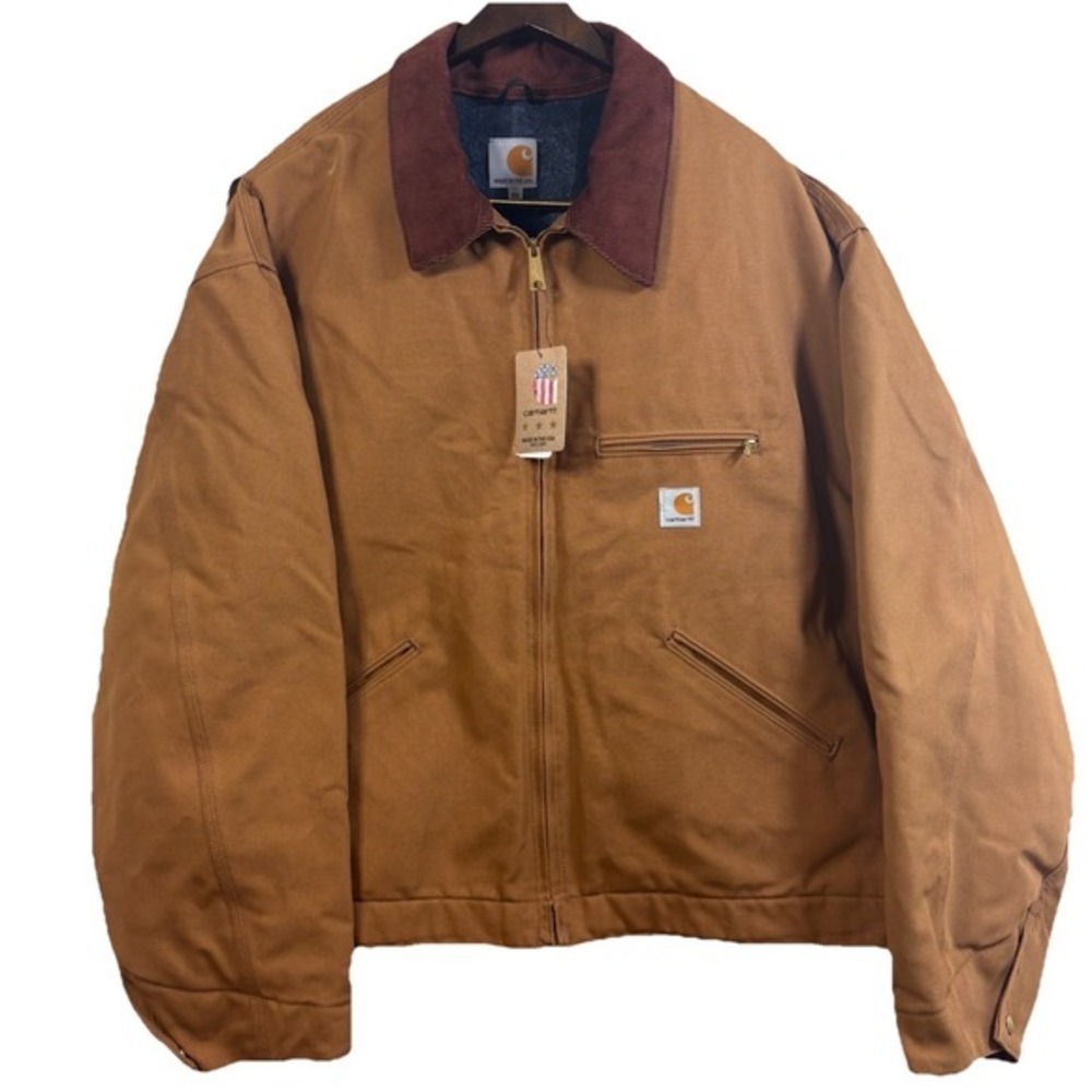 Carhartt J001BRN‎ Detroit Jacket 4XL Brown Duck Blanket Lined Made in USA NWT